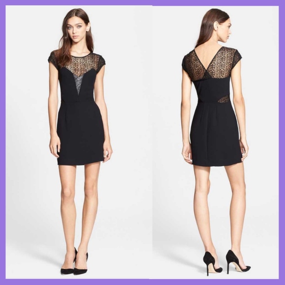 NWT! $365 The Kooples Leather Inset & Lace Contrast Sheath Dress‎ [ Medium ] - Picture 2 of 5